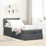 vidaXL Османска легло с матрак, тъмносиво, 90x200 см, кадифе, снимка 3