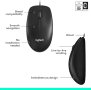 Мишка Logitech M100 с кабел, USB, 3 бутона, 1000 DPI оптично проследяване, за двете ръце - черна, снимка 7