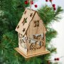2491 Светеща коледна къщичка с LED светлина, 13см, снимка 3