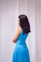 Елегантна синя дамска рокля, снимка 4