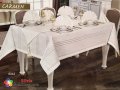 Покривки за голяма маса с дантела от лен,Тефлон, бяло,крем,бежово, снимка 14
