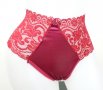 Сатенени бордо бикини с дантелен колан на талията, снимка 2