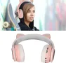 Слушалки безжични Bluetooth Cat Digital One SP00974  STN-28(Pink) Блутут розови с микрофон, светещи, снимка 3