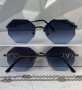 Valentino дамски слънчеви очила Осмоъгълник с верижка синджир, снимка 2