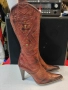 Дамски кожени ботуши с ток тип Western 36 номер , снимка 1