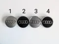 Капачки за джанти 60mm 69мм за Audi A3 A4 A5 A7 Q3 Q5 Q7 TT S3 S4 4B0601170A Сиви/Черни, снимка 1