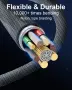 ZBF 100W USB C магнитен кабел за зареждане, 2 в 1 кабел за зарядно за Type-C , снимка 5