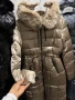 дълго яке/ шуба  с косъм на качулката със силиконова вата  , снимка 2