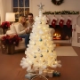 210см Изкуствена коледна елха в бяло , снимка 5