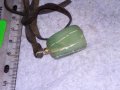 КРАСИВ ВИНТИДЖ - АРТ МЕДАЛЬОН НАТУРАЛЕН КАМЪК ЗЕЛЕН АХАТ с ШНУРЧЕ от ВЕЛУР 21393, снимка 6