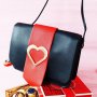 Дамска чанта от еко кожа , катарама сърце, снимка 4