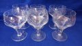Кристални чаши за концентрат, столче, ръчна гравюра - 6 бр, снимка 1