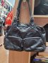 BON' A PARTE естествена кожа, черна чанта  с много джобчета, снимка 2