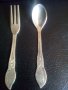 Посребрени вилички и лъжички за кафе и сладкиши ръчна изработка много стари, снимка 4