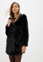 Черно плюшено палто с качулка Only, размер М, снимка 1 - Палта, манта - 44254949