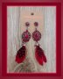 Красиви обеци с пера и камъни, червени, модел 2, снимка 1 - Обеци - 35842236