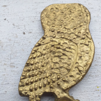 Бухал сова бронз емайл, снимка 2 - Антикварни и старинни предмети - 36129174