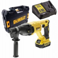 Dewalt Перфоратор Акумулаторен Безчетков 18V Батерия 4Ah Зарядно Куфар, снимка 10 - Бормашини - 39403631