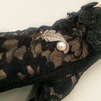 Сребърна брошка с перла ” Капчица роса”, снимка 7 - Колиета, медальони, синджири - 36071973
