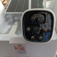 Соларна безжична водоустойчива камера WI FI 5MP iCSee LED осветяване, снимка 1 - IP камери - 41118644