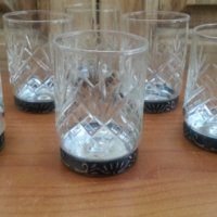 Руски кристални чаши с посребрена основа , снимка 3 - Антикварни и старинни предмети - 36241661