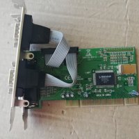 PCI Controller Card MosChip NM9735 2 x Serial RS-232 + 1 x Parallel IEEE1284, снимка 1 - Други - 41690142