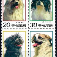 Северна Корея 1990 - кучета MNH, снимка 1 - Филателия - 34556834