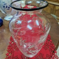 Красива голяма антикварна кристална ваза рязан кристал , снимка 5 - Антикварни и старинни предмети - 41489685