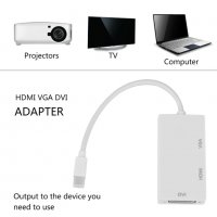 3в1 адаптер Mini Display Port / Thunderbolt към  HDMI - DVI -  VGA, снимка 4 - Кабели и адаптери - 34848046