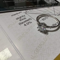 Сребърен пръстен с мойсанит (диамант), снимка 7 - Пръстени - 44453413