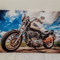Светеща картина с Led осветление - Harley Davidson, снимка 1 - Картини - 35855378
