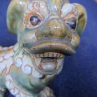  Vintage Large Ceramic Foo Dog Statue      Китаиски порцелан , китайско кучие, снимка 4 - Антикварни и старинни предмети - 41681370