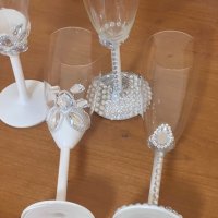 Сватбени чаши, снимка 1 - Сватбени аксесоари - 44411991