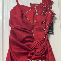 Нова дълга официална червена рокля размер S, снимка 2 - Рокли - 44647744