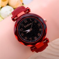 Ketime Red dark KL121308 Луксозен дамски кварцов часовник с кожена каишка, снимка 2 - Дамски - 40349513