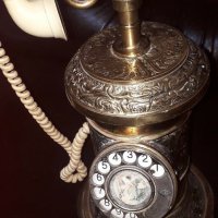 Ретро  бронзов  телефон N.E.C, снимка 4 - Антикварни и старинни предмети - 41649544