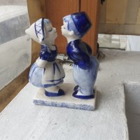 Порцеланова фигура  Delffs Blue Hand Painted порцелан, снимка 2 - Антикварни и старинни предмети - 35948471