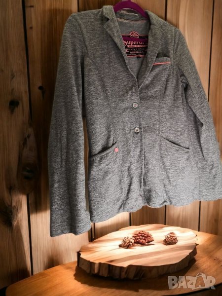 Superdry, S/M  дамско спортно сако, сиво, снимка 1