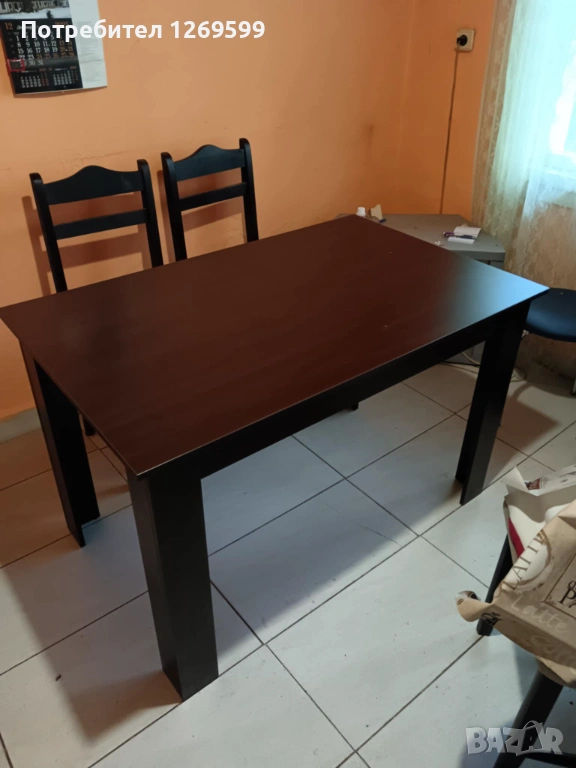 Трапезна маса и четити стола. , снимка 1