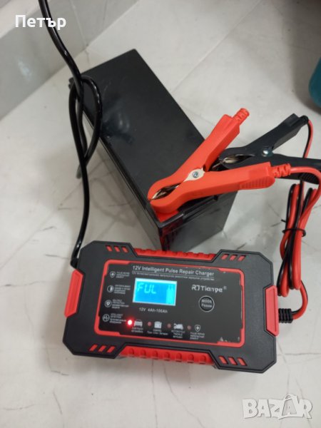 Зарядно за акумулатор, интелигентно 12V 6A с амперметър,волтметър,дисплей,температура,НОВО зарядно, снимка 1