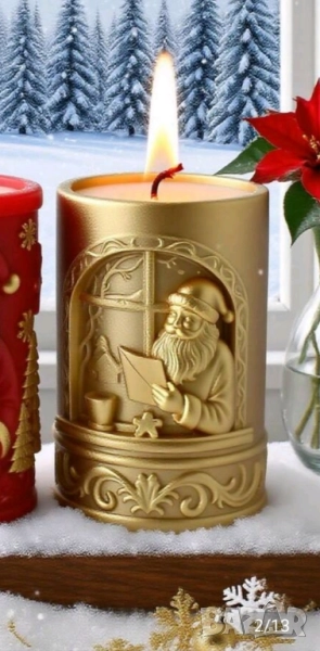 Молд свещ дядо Коледа с писмо , снимка 1