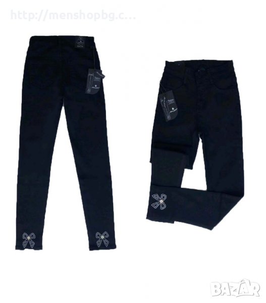 Черни дънки с панделка, снимка 1