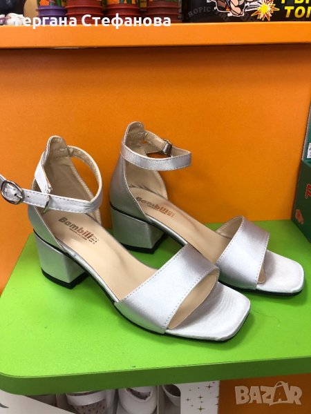 Сандали на ток (сатен) Номера-31,32,33,34,35,36 Цена -35 лв, снимка 1