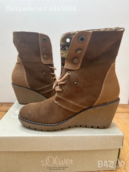 Велурени боти s.Oliver, 36 номер, като нови , снимка 1