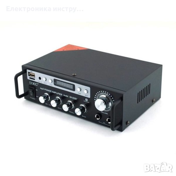 Аудио усилвател SN-555BT, Караоке, Блутуут, FM, SD, USB, BLT, 2x60W, 220VAC, снимка 1