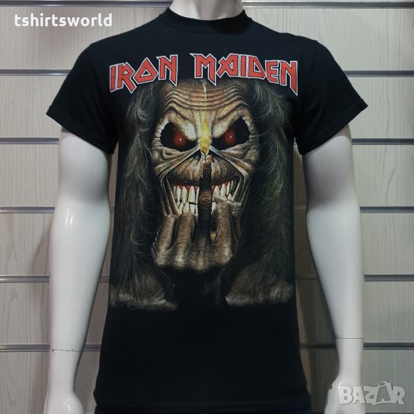Нова мъжка тениска с дигитален печат на музикалната група Iron Maiden- Eddie Candle Finger, снимка 1