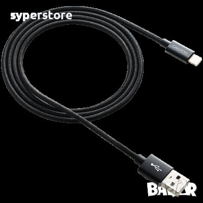 Зареждащ кабел CANYON CFI-3, Lightning USB Cable for Apple, 1М, Черен SS30236, снимка 1