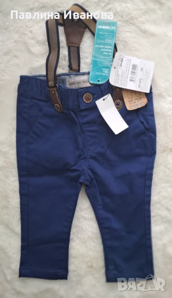 Нов официален бебешки  панталон с тиранти, снимка 1