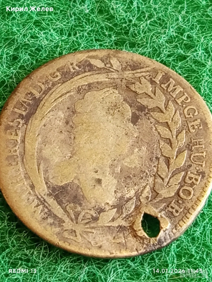 Сребърна монета 20 кройцера 1765г. Мария Терезия Австрия за КОЛЕКЦИЯ 52983, снимка 1