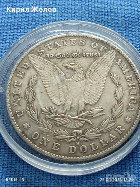 РЕПЛИКА на монета 1 долар 1893г. Америка Baphomet седнала окултна монета 31433, снимка 1